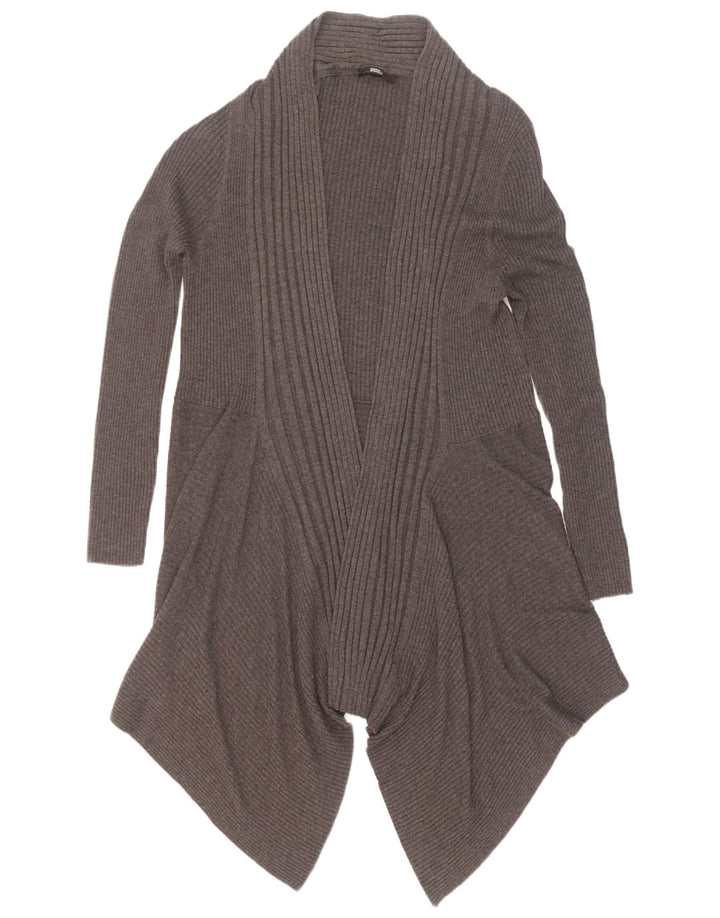 Marks & Spencer Dame Asymmetrisk Åben Cardigan Sweater UK 8 Small Grey