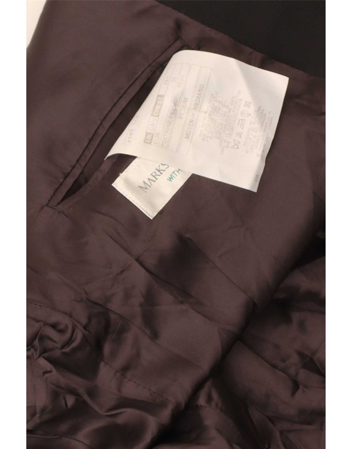 Marks & Spencer Herre Double Breasted Blazer Jacket UK 44 XL Sort Polyester
