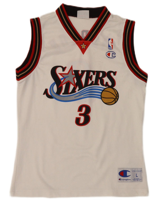 Champion Boys NBA Grafisk Vest Top 11-12 år Stor hvid farveblok