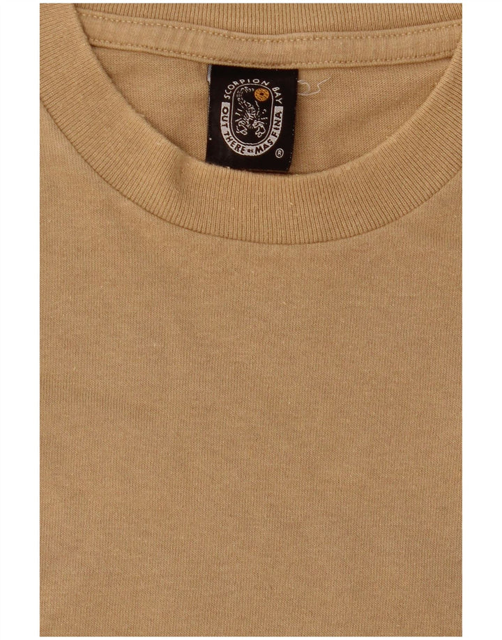 SCORPION Herre grafisk T-shirt Top Lille Beige Bomuld