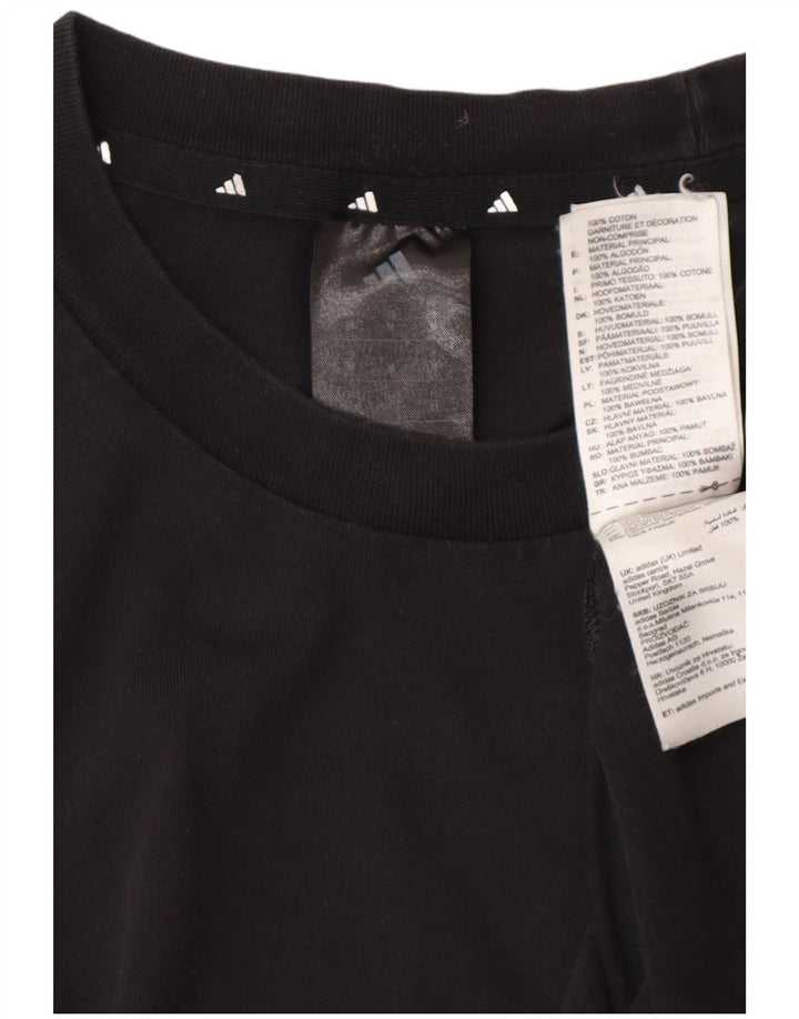 ADIDAS Grafisk T-shirt til mænd, medium sort bomuld