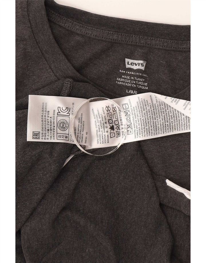 Levi's Herre grafisk T-shirt Top Stor Grå Colourblock Bomuld