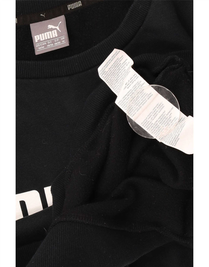 Puma Herre Grafisk Sweatshirt Jumper Medium Sort Bomuld