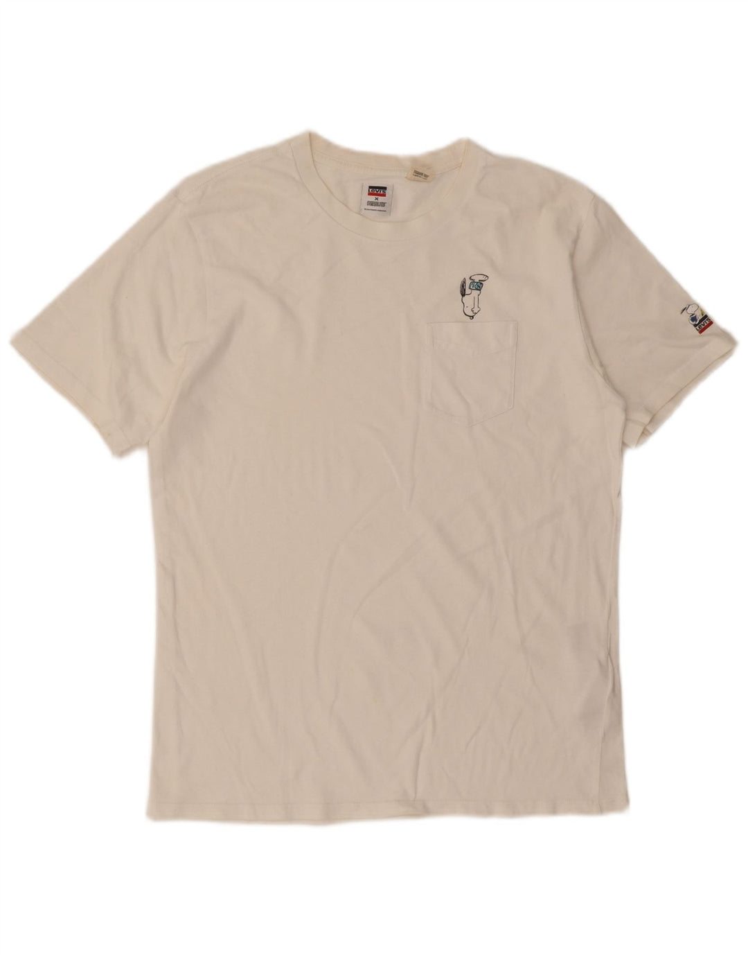 Levi's Herre Peanuts T-shirt Top Lille hvid bomuld