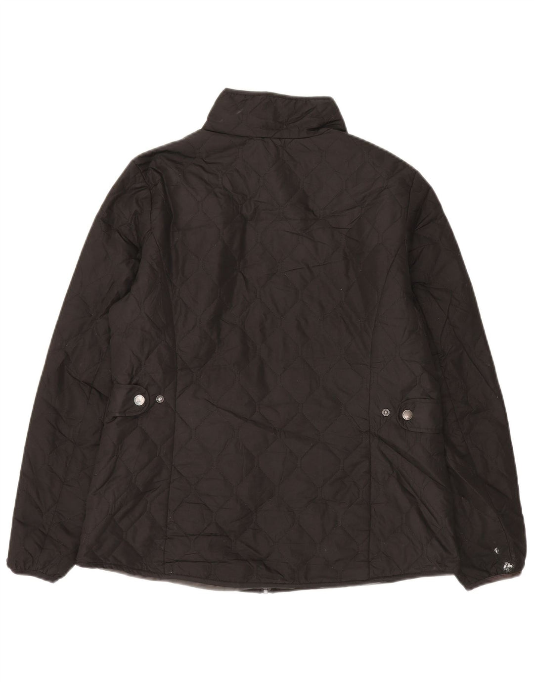 Eddie Bauer Dame Quiltet Jakke UK 16 Stor Sort Polyester