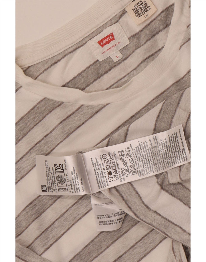 Levi's Herre T-shirt Top Stor grå stribet bomuld