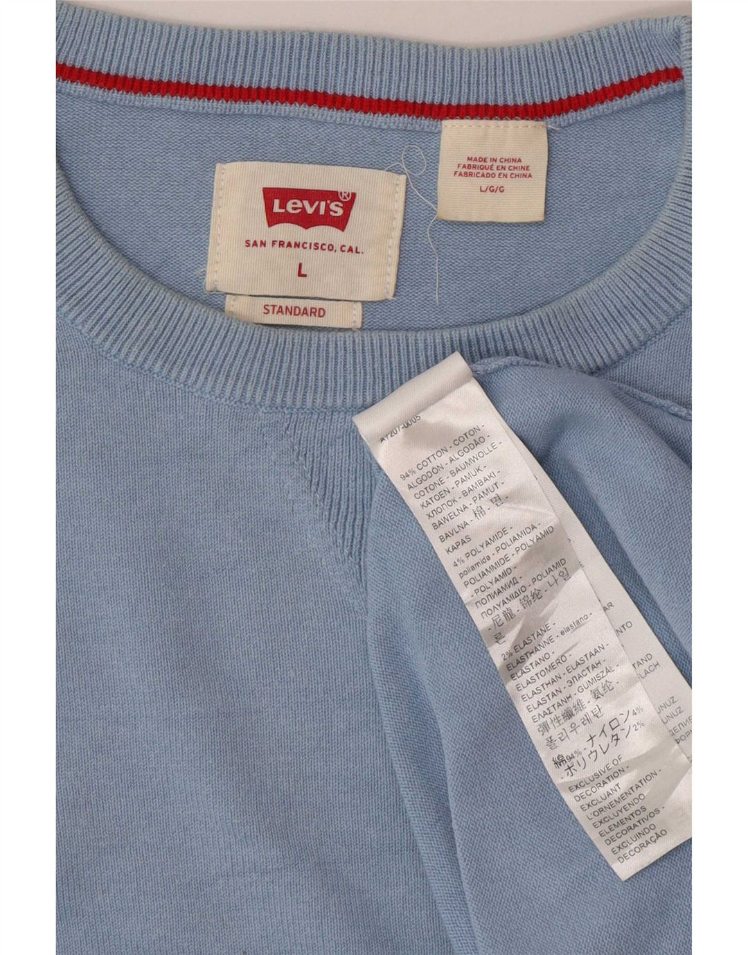 Levi's Herre sweater med rund hals, stor blå bomuld