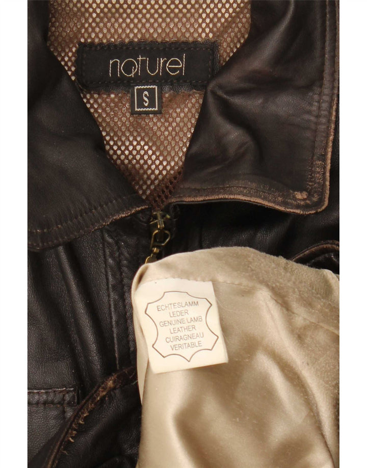 Vintage Herre Læderjakke UK 36 Small Brown