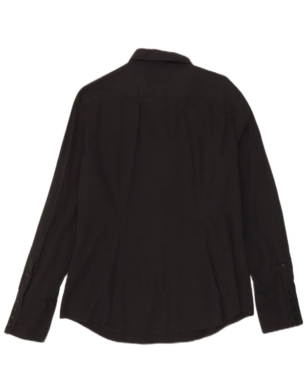 Benetton Womens Pullover Shirt UK 18 XL Black Cotton