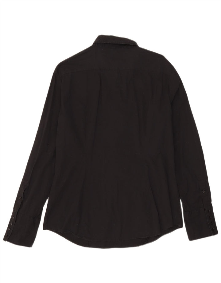 Benetton Dame Pullover Shirt UK 18 XL Sort Bomuld