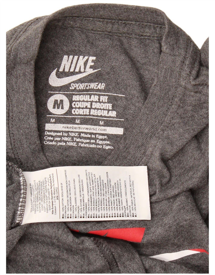 NIKE Mens USA Regular Fit Graphic T-Shirt Top Medium Grey Flecked Cotton