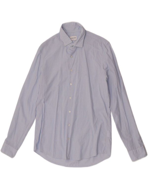 Calvin Klein Herre Slim Fit Skjorte Størrelse 40 15 3/4 Medium Blue Nålestribe