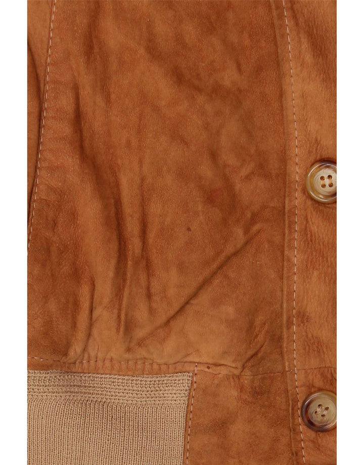 Vintage Bomber Ruskindsjakke til mænd IT 46 XS Brun