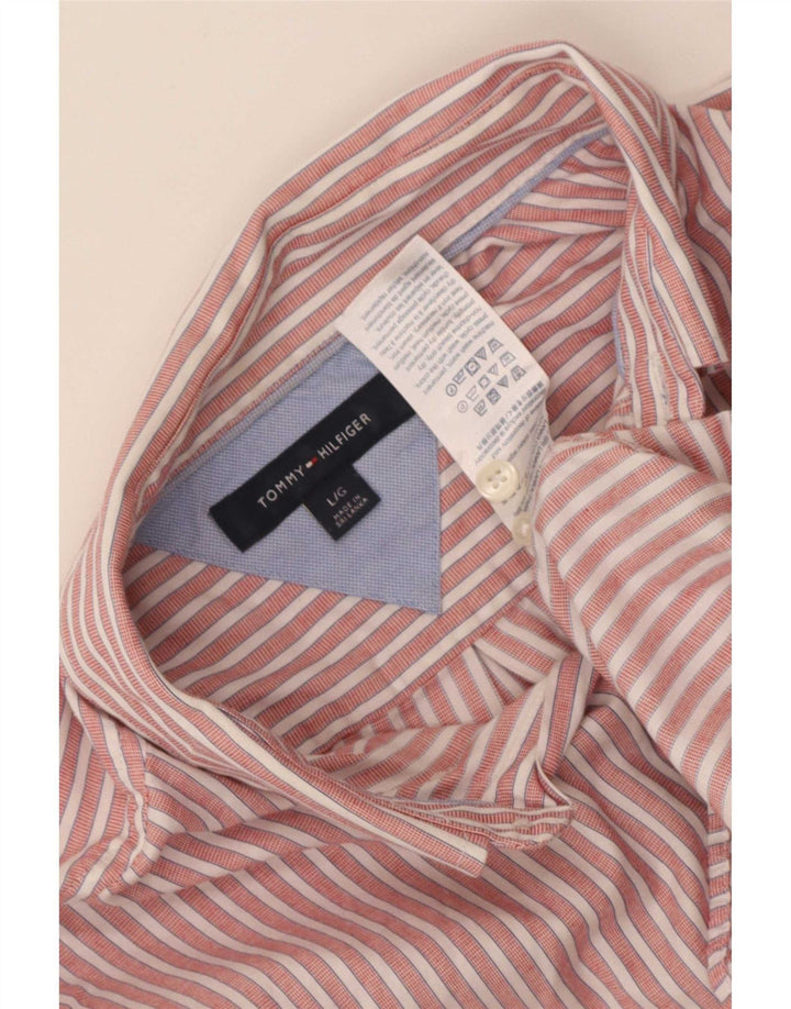 Tommy Hilfiger Herreskjorte Stor Pink Stribet Bomuld