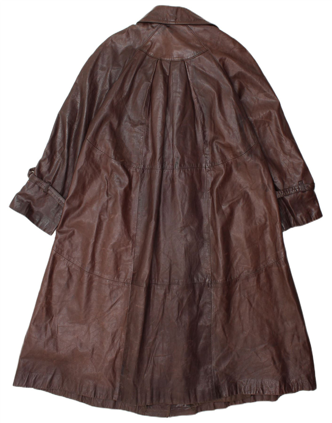 VINTAGE Læderfrakke til kvinder UK 14 Medium Brun