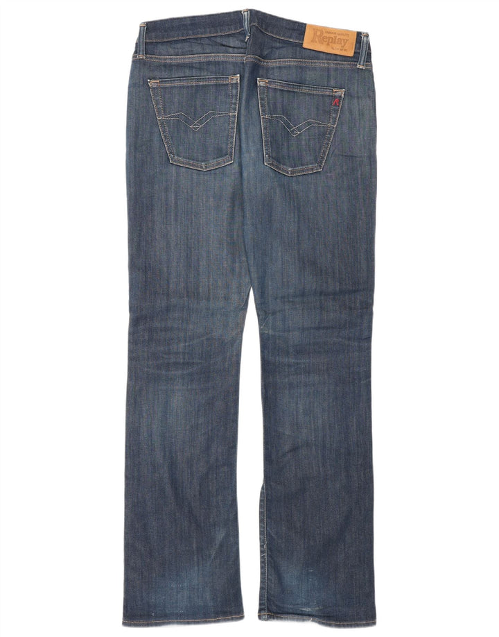 Replay Dame Bootcut Jeans W30 L32 Marineblå Bomuld