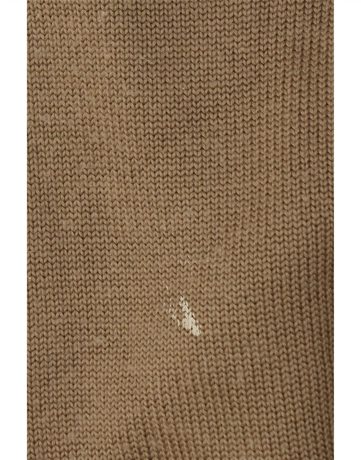 Vintage herre sweater med rund hals XL Khaki stribet
