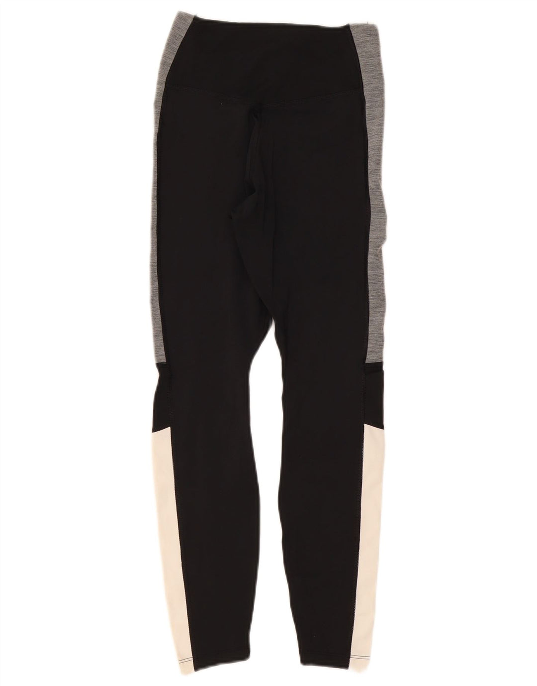 NIKE Dame Dri Fit Leggings UK 4 XS Sort Colourblock Polyester