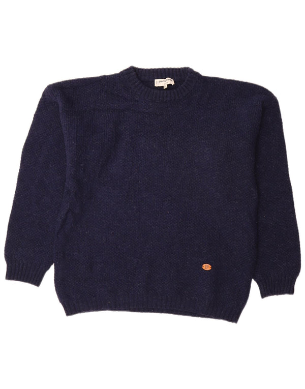 Pierre Cardin Herre Crew Neck Jumper Sweater IT 54 XL Navy Blue New Wool