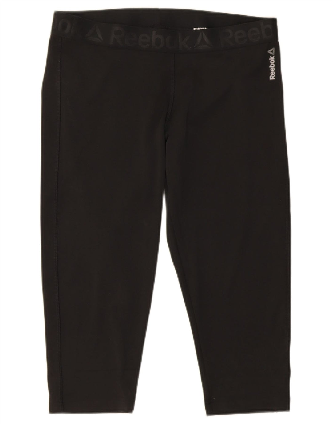 Reebok Dame Capri Leggings UK 16/18 Large Black Polyester