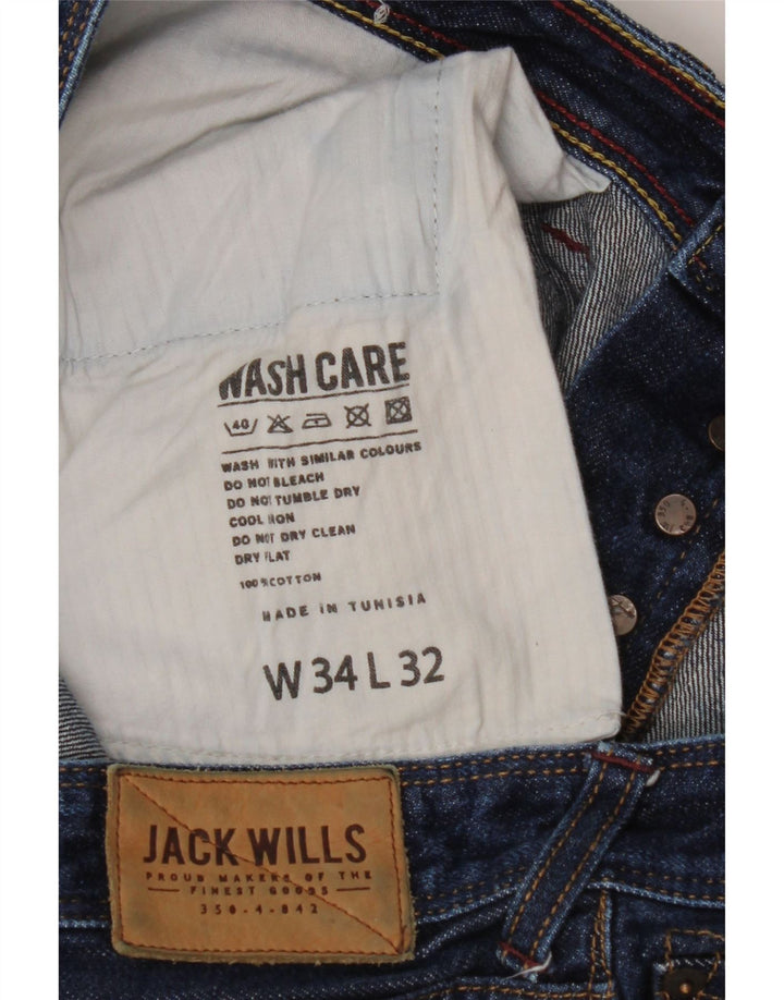 JACK WILLS Herre Slim Jeans W34 L32 Blå Bomuld