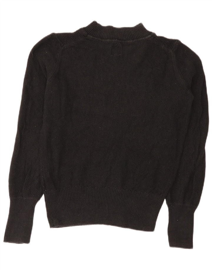 Gap Dame Turtle Neck Jumper Sweater UK 14 Medium Sort Bomuld