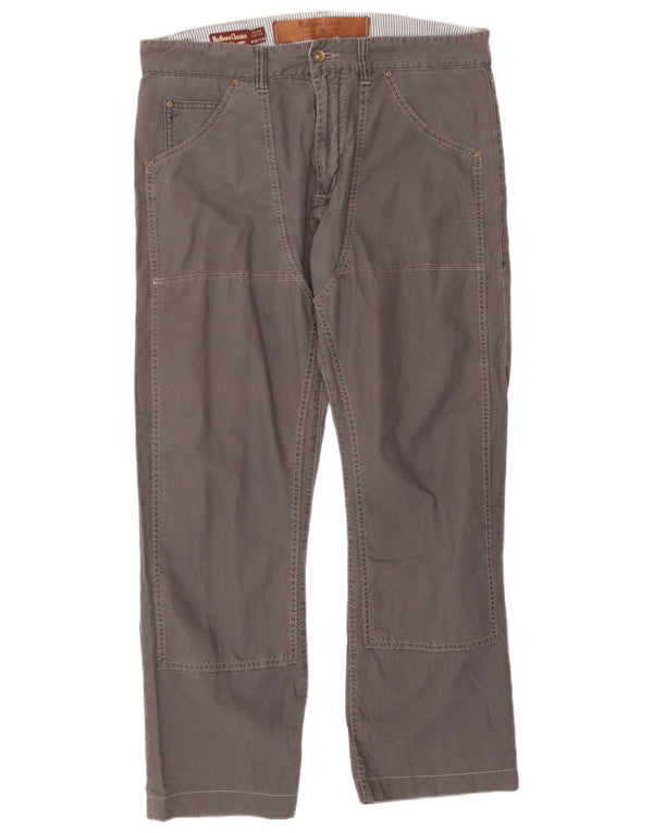 Marlboro Classics Straight Casual Bukser til mænd W36 L30 Grå Bomuld