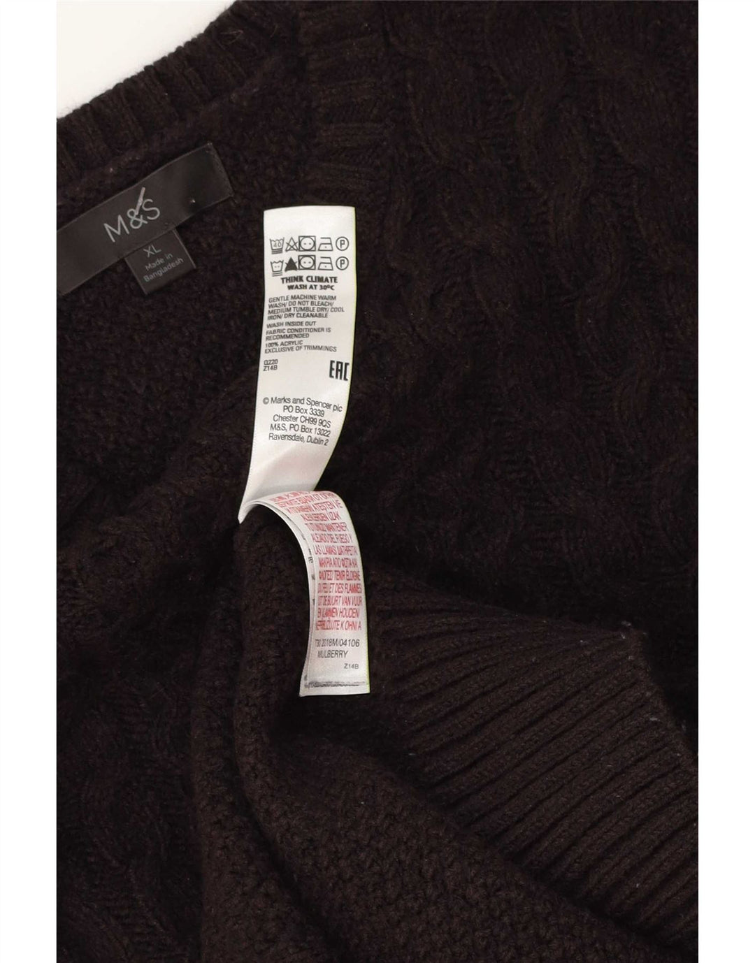 Marks & Spencer Herre sweater med rund hals XL brun akryl