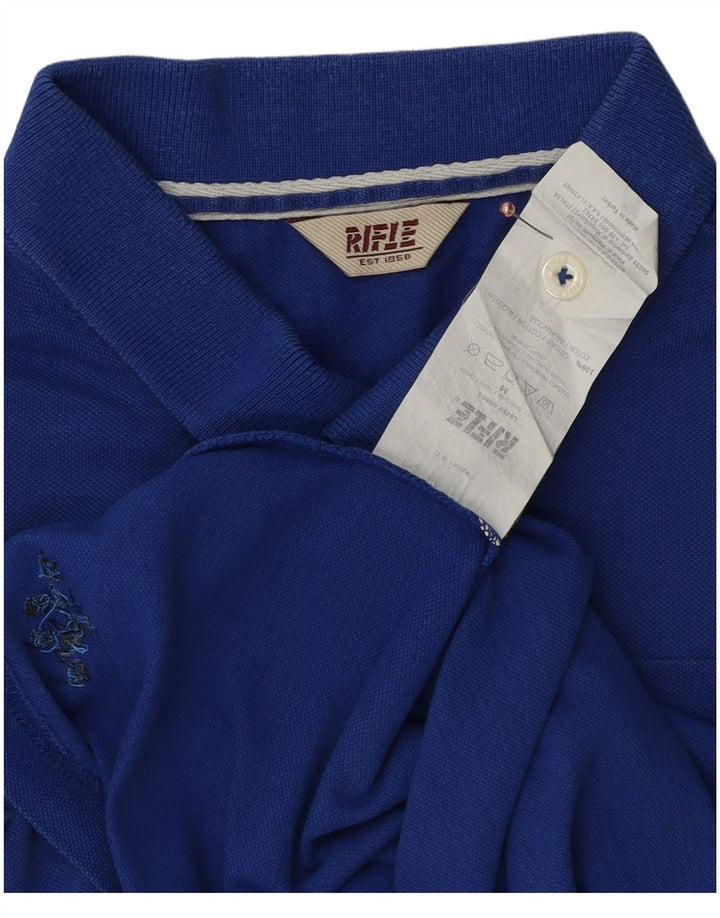 Rifle Herre poloshirt Medium Blue Bomuld