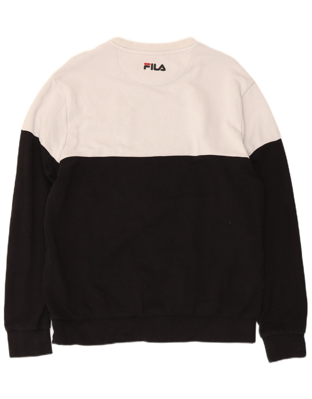 FILA Graphic Sweatshirt Jumper UK 14 Medium Sort Colourblock