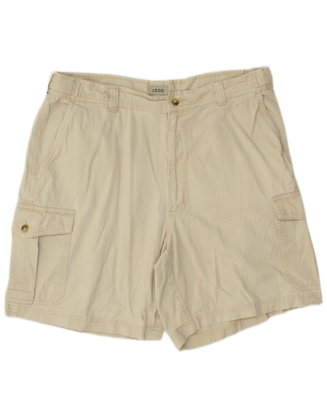 IZOD Herre Cargo Shorts W34 Large Beige Bomuld