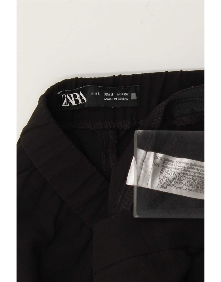 Zara Dame Bootcut Casual Bukser Small W26 L26 Sort Polyester