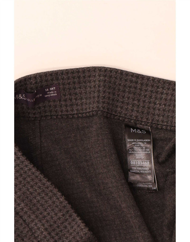 Marks & Spencer Womens Cropped Trousers UK 14 Large W32 L26 Grey