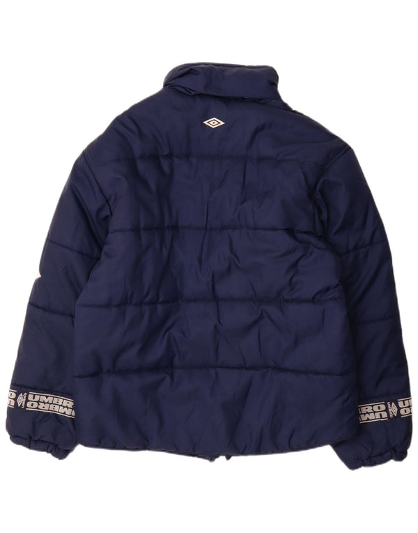 UMBRO Mens Graphic Padded Jacket UK 38 Medium Navy Blue Nylon