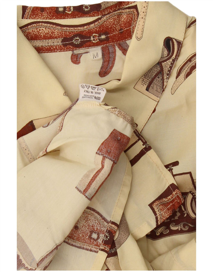 VINTAGE Dame Oversized skjortebluse UK 14 Medium Off White