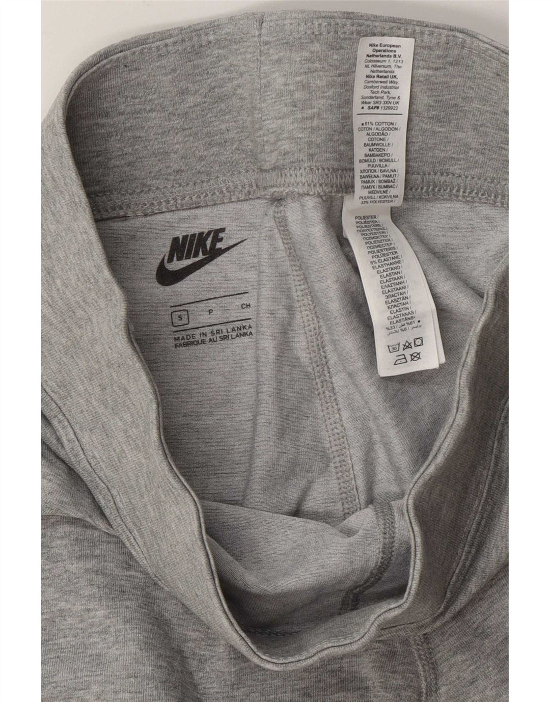 Nike Dame Grafiske Leggings UK 10 Small Grey Bomuld