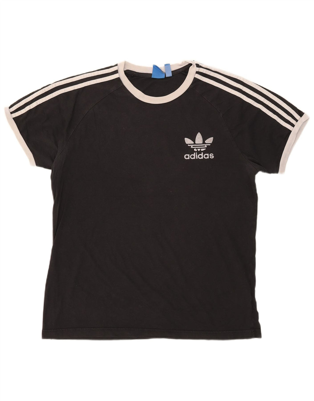 Adidas Herre T-Shirt Top Stor Sort Colourblock Bomuld