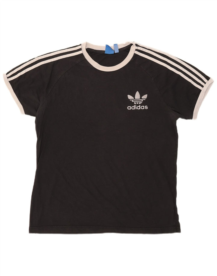 Adidas Herre T-Shirt Top Stor Sort Colourblock Bomuld