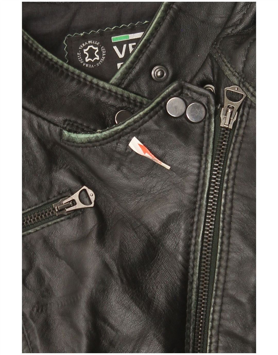 Vintage dame bikerjakke i læder IT 44 Medium sort læder