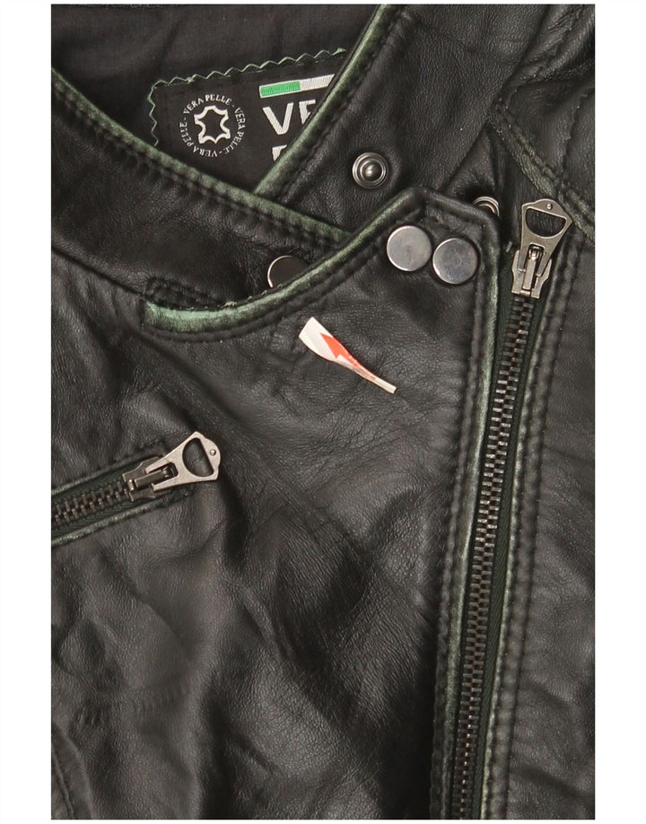 Vintage dame bikerjakke i læder IT 44 Medium sort læder