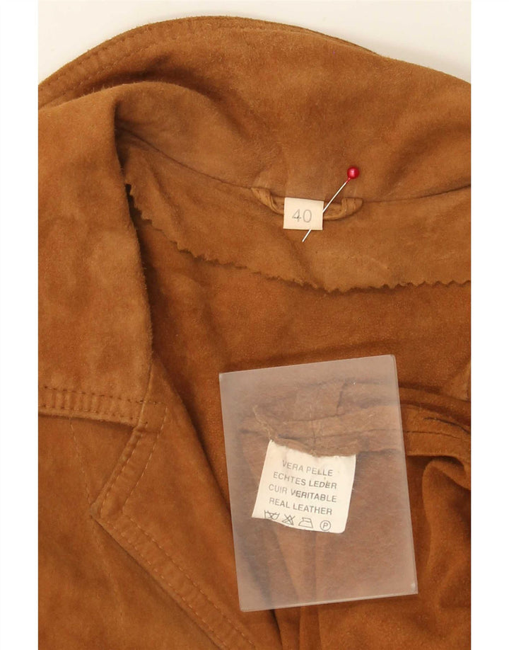 Vintage ruskindsfrakke til kvinder EU 40 Medium Beige Læder