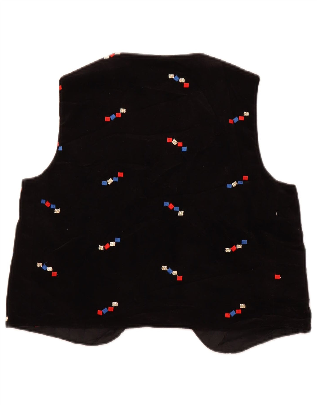 Vintage Dame Velvet OPEN vest US 2 XS Sort