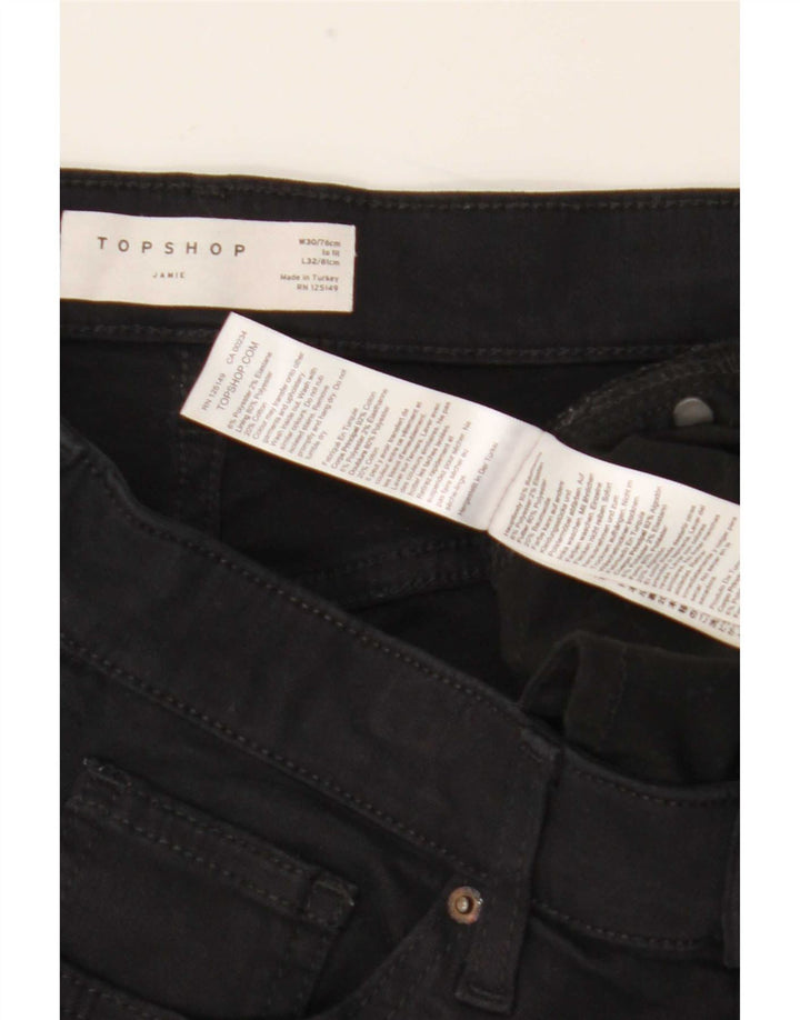 Topshop Dame Skinny Jeans W30 L32 Sort Polyester