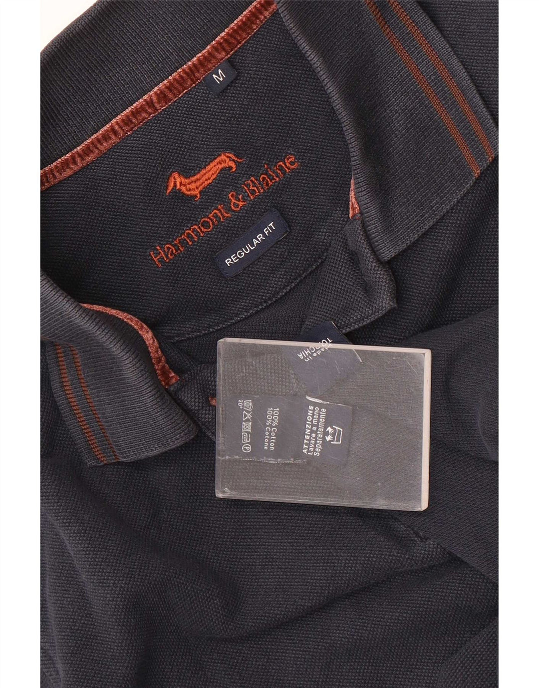 Harmont & Blaine Langærmet herre poloshirt med normal pasform Medium marineblå
