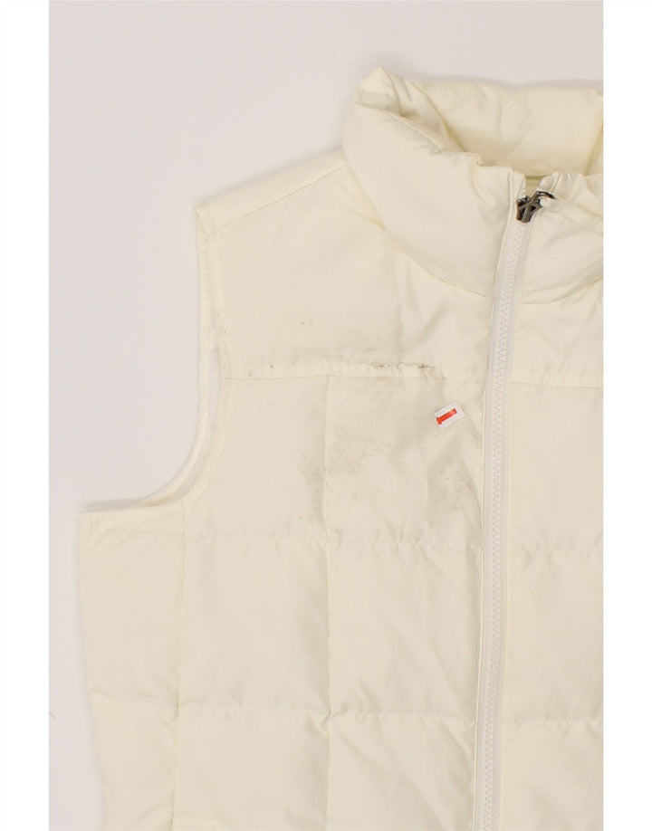 LANDS END Womens Padded Gilet UK 6 XS Off White Polyester Vintage Lands End and Second-Hand Lands End from Messina Hembry 