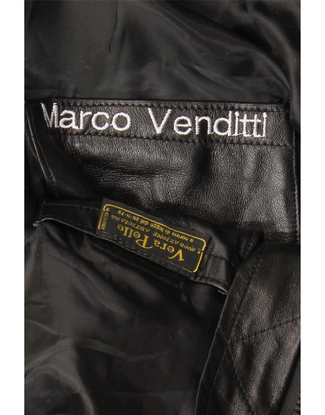 VINTAGE Herre læderjakke UK 36 Lille sort læder