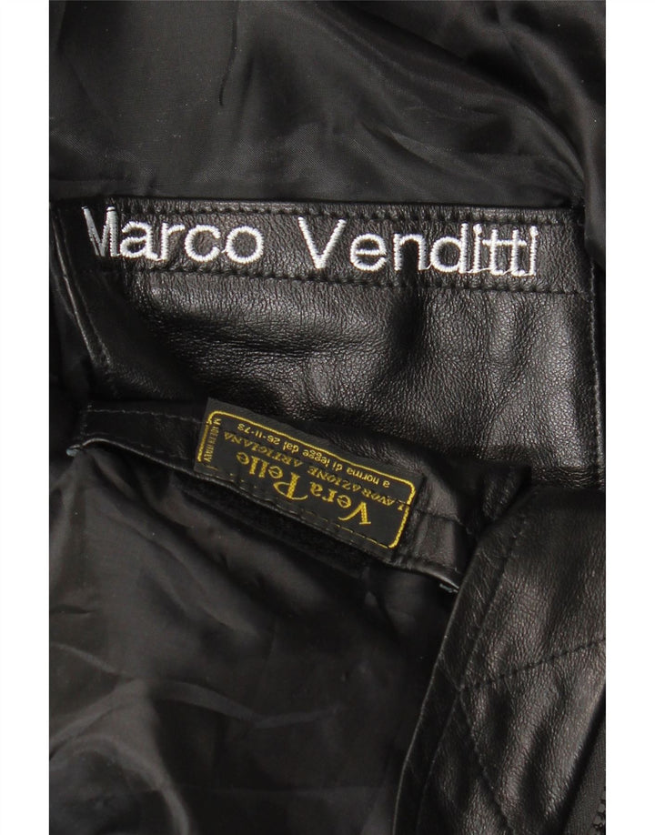 VINTAGE Herre læderjakke UK 36 Lille sort læder