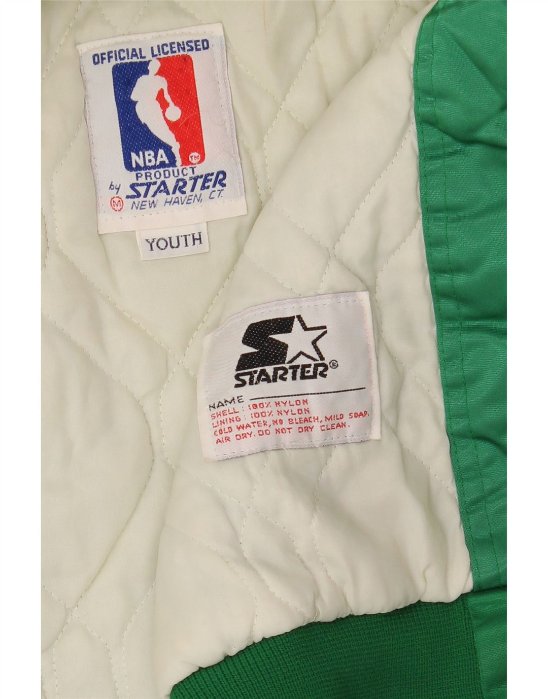 STARTER Boys Celtics Graphic Bomber Jacket 9-10 år Medium Green Nylon