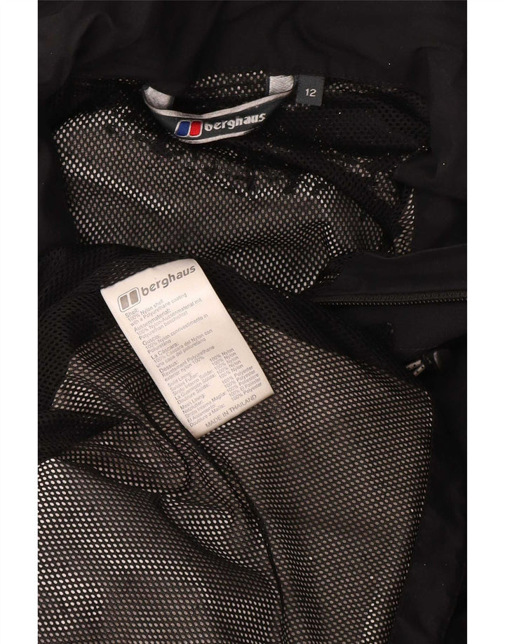 Berghaus Regnjakke med hætte til kvinder UK 12 Medium Sort Nylon
