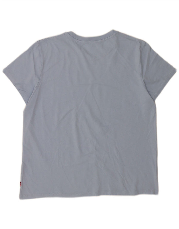 Levi's Dame T-Shirt Top UK 16 Stor Blå Bomuld